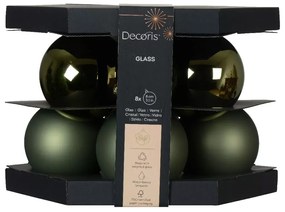 Beauty Home ΓΥΑΛΙΝΕΣ ΜΠΑΛΕΣ ΛΑΔΙ 8 CM ΣΕΤ 8 ΤΜΧ