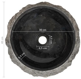 Νιπτήρας Μαύρος 40 x 12 εκ. Μαρμάρινος - Μαύρο