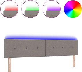 vidaXL LED κεφαλάρι με φώτα λωρίδας LED Taupe 200 cm Πολυεστέρας