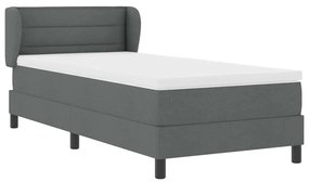 vidaXL Κρεβάτι box spring με στρώμα Σκούρο γκρι 80 x 200 cm ύφασμα