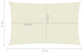 Πανί Σκίασης Κρεμ 2,5 x 4,5 μ. από HDPE 160 γρ./μ²  - Κρεμ