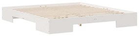 vidaXL Κρεβάτι δαπέδου Λευκό 180 x 200 cm Μασίφ ξύλο πεύκου