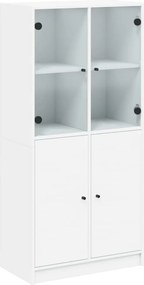 vidaXL Ντουλάπι με Πόρτες Λευκό 68x37x142 εκ. από Επεξεργασμένο Ξύλο