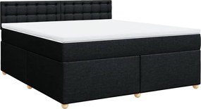 vidaXL Κρεβάτι Boxspring με Στρώμα Μαύρο 180x200 εκ. Υφασμάτινο