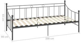 ΠΛΑΙΣΙΟ ΓΙΑ ΚΑΝΑΠΕ - ΚΡΕΒΑΤΙ ΓΚΡΙ 90 X 200 ΕΚ. ΜΕΤΑΛΛΙΚΟ 284670