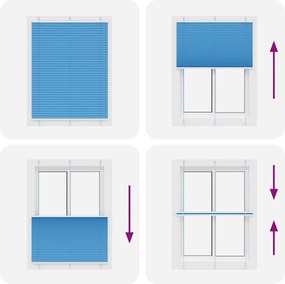 vidaXL Πλισέ περσίδα Μπλε 105x150 cm Πλάτος υφάσματος 104,4 cm