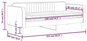 Καναπές Κρεβάτι με Στρώμα μαύρο 90x190 εκ. Βελούδινος - Μαύρο