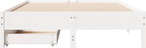 vidaXL Σκελετός Κρεβ. Χωρίς Στρώμα Λευκό 140x200 εκ Μασίφ Πεύκο