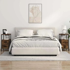 vidaXL Κομοδίνο Καπνιστή δρυς 30 x 48 x 61 εκ Επεξεργασμένο ξύλο