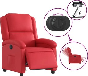 vidaXL Πολυθρόνα Ανακλινόμενη Ηλεκτρική Κόκκινη από Συνθετικό Δέρμα