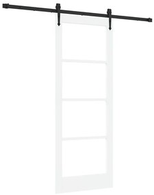 vidaXL Ολισθητή Πόρτα Χειροκίνητος Λευκό 78 x 202 εκ. Ξύλο και μέταλλο