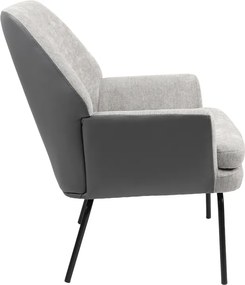 Πολυθρόνα Kieran pakoworld ύφασμα γκρι- πόδι μαύρο 77x69x82.5εκ