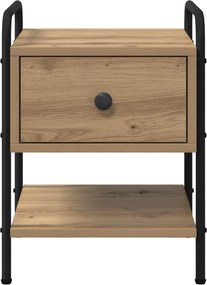 vidaXL Κομοδίνο 2 τμχ. Artisan Δρυς Επεξεργασμένο Ξύλο