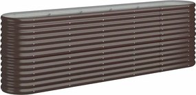 vidaXL Ζαρντινιέρα Καφέ 224x40x68 εκ. Γαλβανισμένος χάλυβας
