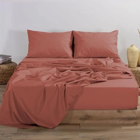 Σεντόνι Basic Teracotta Nef-Nef Homeware Υπέρδιπλo 240x270cm 100% Βαμβάκι