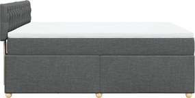 vidaXL Κρεβάτι Boxspring με Στρώμα Σκούρο Γκρι 140x200 εκ Υφασμάτινο