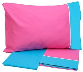Σετ Σεντόνια Cotton Feelings εμπριμέ 2215 Fuchsia Μονό (160x260)