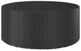 vidaXL Τραπέζι Κήπου Μαύρο 68 x 68 x 30 εκ. από Συνθετικό Ρατάν