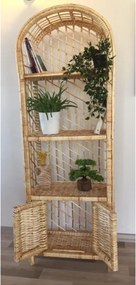 Stewehome Βιβλιοθήκη με 4 ράφια και καπάκι από ψάθα 50x29x145 cm