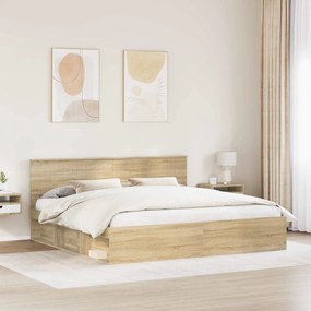 vidaXL Σκελετός Κρεβατιού Sonoma Δρυς 200 x 200 cm