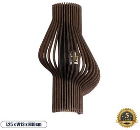 Boho Φωτιστικό Τοίχου - Απλίκα Μονόφωτο 02175 GloboStar-2175-Καφέ 02175