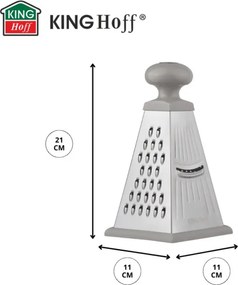 Τρίφτης λαχανικών Kinghoff KH-1988, 4 επιφάνειες, πυθμένας σιλικόνης, Inox