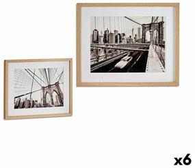 Πίνακας Gift Decor Καφέ Ξύλο Γυαλί 43 x 3 x 53 cm (x6)