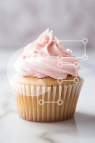 Intra Συλλεκτικό Ξύλινο Παζλ Plywood  4mm - Νόστιμο Cupcake με ροζ πάγωμα Σε Ξύλινο Κουτί - Διαστάσεις: 10x10 cm – 25 κομμάτια