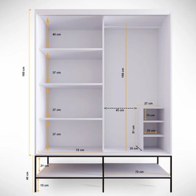 Διφυλλη Ντουλαπα Συρομενη Λευκο MARTIN 50x42x200