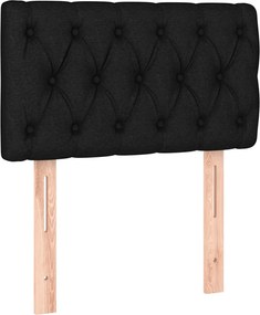 vidaXL Κρεβάτι Boxspring με Στρώμα Μαύρο 80 x 200 εκ. Υφασμάτινο