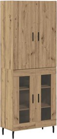 vidaXL Highboard 2 τμχ. Παλιό Ξύλο 69,5 x 34 x 180 εκ.
