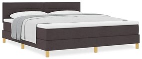 vidaXL Κρεβάτι box spring με στρώμα με στρώμα Σκούρο καφέ Σκούρο καφέ