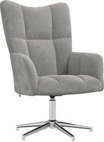 vidaXL Πολυθρόνα Relax Ανοιχτό Γκρι Βελούδινη