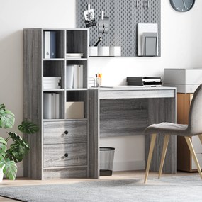 vidaXL Γραφείο με Αποθήκευση Γκρι Sonoma Εργοστασιακό Ξύλο