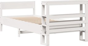 vidaXL Σκελετός Κρεβ. Χωρίς Στρώμα Λευκό 90x200 εκ Μασίφ Πεύκο