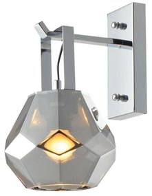Φωτιστικό Τοίχου V371481WG Fume Metal, Glass
