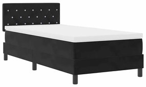 vidaXL Κρεβάτι με ελατήρια με στρώμα Μαύρο 90 x 200 cm Βελούδο