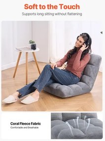 VEVOR Floor Chair with Back Support Folding Sofa Chair 14 Adjustable Positions