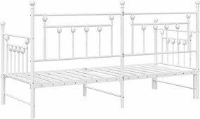 vidaXL Σκελετός κρεβατιού ημέρας Λευκό 80 x 200 cm Ατσάλι