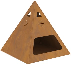 vidaXL Σίγκα Πυρός Πυραμίδα 50x50x51 εκ Ατσάλι ανθεκτικό στην καιρική φθορά