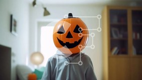 Intra Συλλεκτικό Ξύλινο Παζλ Plywood 4mm - Παιδί με κοστούμι αποκριών που στέκεται σε ένα σαλόνι Σε Ξύλινο Κουτί - Διαστάσεις Puzzle: 10x10 cm – 25 κομμάτια