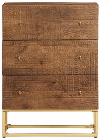 vidaXL Συρταριέρα 55 x 30 x 76 εκ. από Μασίφ Ξύλο Μάνγκο &amp; Σίδηρο