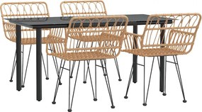vidaXL Σετ Τραπεζαρίας Κήπου 5 Τεμαχίων από Συνθετικό Ρατάν
