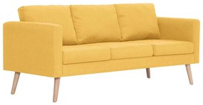 vidaXL Καναπές Τριθέσιος Κίτρινος Υφασμάτινος