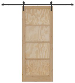 vidaXL Συρόμενη Πόρτα με Σετ Υλικών 86x211 cm Στερεό Ξύλο Πεύκο