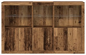 vidaXL Μπουφές με LED Φώτα Φθαρμένο Ξύλο 162x37x100 εκ. Υποβλητικό Σχέδιο