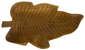 Artekko Woody Διακοσμητική Πιατέλα Φύλλο από Ξύλο Teak Φυσική Απόχρωση (40x24x6)cm Artekko SA80208