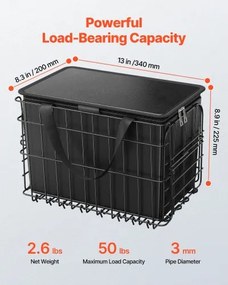 VEVOR Rear Bike Basket Folding Bicycle Basket Cargo Net Liner Waterproof Cover