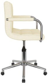 vidaXL Καρέκλα Γραφείου Περιστρεφόμενη Κρεμ Υφασμάτινη