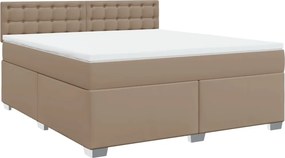 vidaXL Κρεβάτι Boxspring με Στρώμα Καπουτσίνο 180x200 εκ. Συνθ. Δέρμα